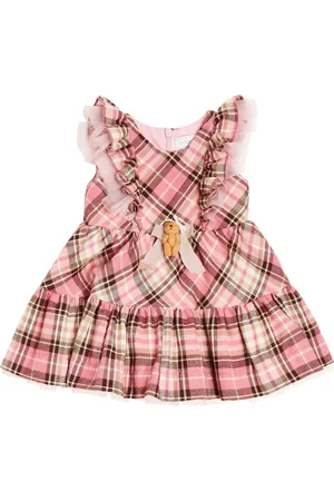 MONNALISA Baby ruffle-trimmed checked dress