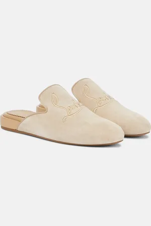 Christian Louboutin Navy Coolito Donna suede slippers