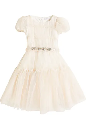 MONNALISA Glitter tiered tulle dress