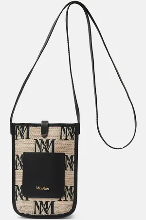 Max Mara Phony leather-trimmed canvas phone pouch
