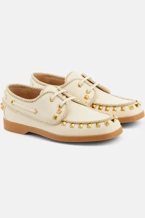 VALENTINO GARAVANI Palm Avenue Rockstud leather boat shoes