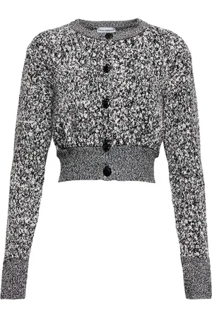 Paco rabanne Cropped cotton-blend knit cardigan