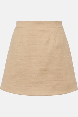 Patou High-rise cotton-blend tweed miniskirt