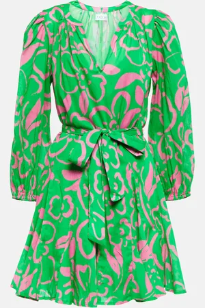 Velvet Kiki belted floral cotton minidress