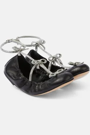 RENE CAOVILLA Caterina embellished leather ballet flats