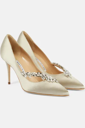 Manolo Blahnik Nadira 90 embellished satin pumps