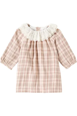 BONPOINT Baby Flavili lace-trimmed checked dress