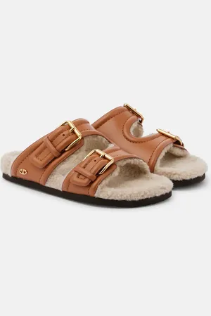 VALENTINO GARAVANI Fussfriend shearling-lined leather sandals
