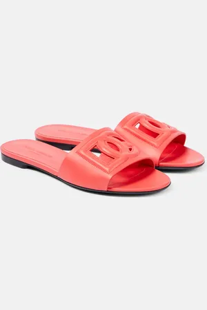 Dolce & Gabbana Logo leather slides