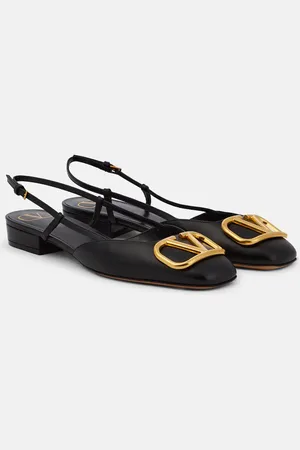 VALENTINO GARAVANI VLogo leather slingback flats