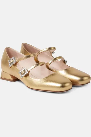Roger Vivier TrÃ¨s Vivier metallic leather Mary Jane pumps