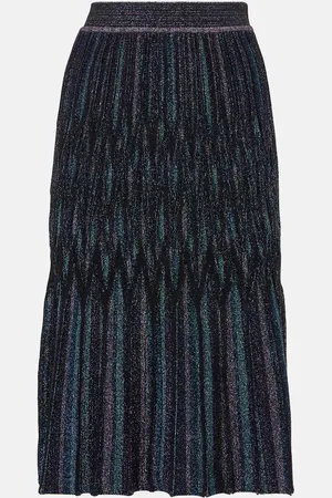 Missoni Pleated lamÃ© midi skirt
