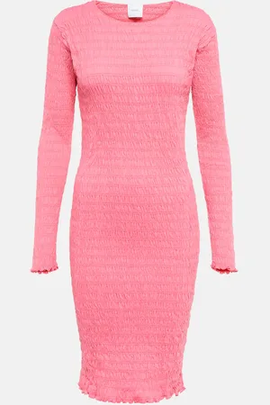 Patou Smocked cotton-jersey mini dress