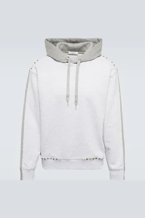 VALENTINO Rockstud cotton jersey hoodie