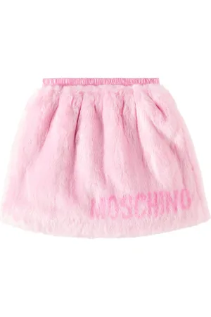 Moschino Logo faux fur skirt