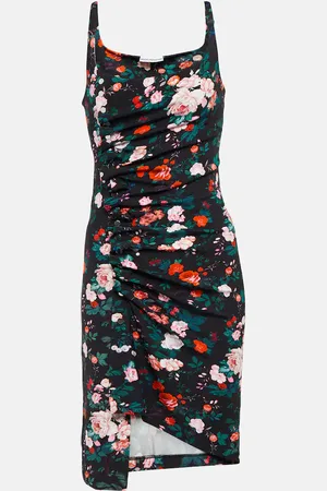 Paco rabanne Floral ruched jersey minidress