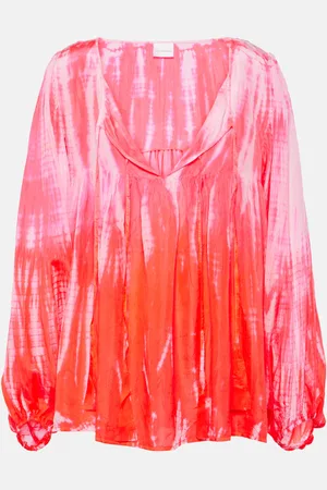 ANNA KOSTUROVA Printed tasseled silk top
