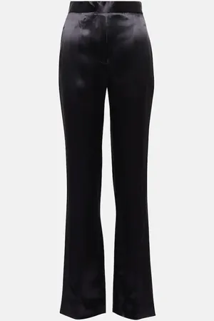 Victoria Beckham High-rise straight-leg satin pants