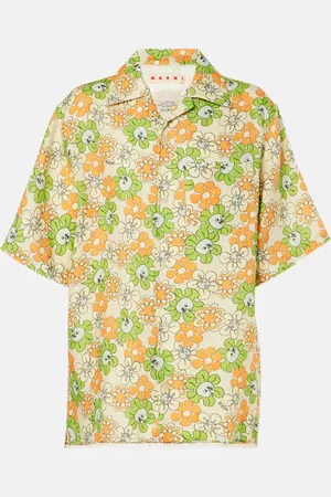 Marni Floral linen bowling shirt