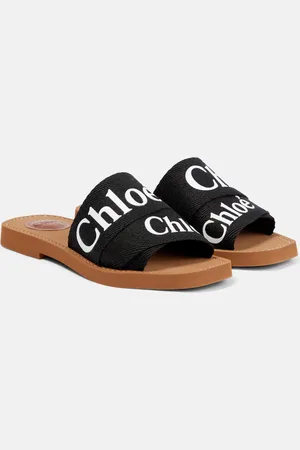Chloé ChloÃ© Woody canvas slides