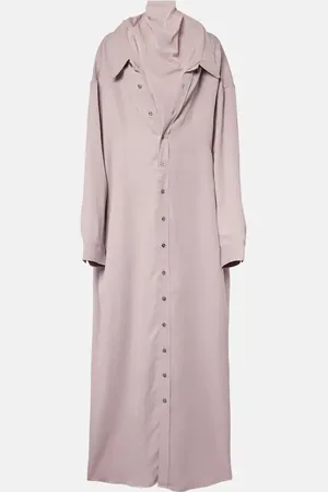 Y / PROJECT Turtleneck mesh-trimmed shirt dress