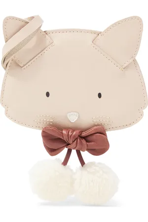 Donsje Pua pompom-trimmed metallic leather backpack