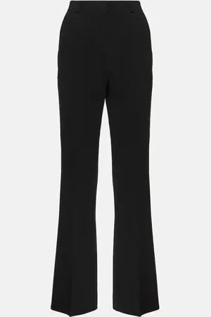 Totême High-rise pleated crÃªpe flared pants