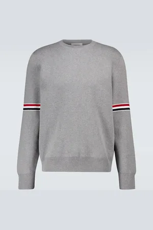 Thom Browne Tricolor Inlay Milano stitch cotton sweater