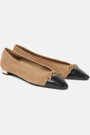 Aquazzura Gioia colorblocked suede ballet flats