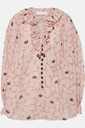 ZIMMERMANN Ottie ruffled floral cotton top