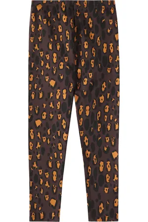 Mini Rodini Leopard cotton-blend leggings