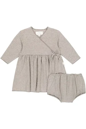 Il gufo Baby striped jersey dress and bloomers