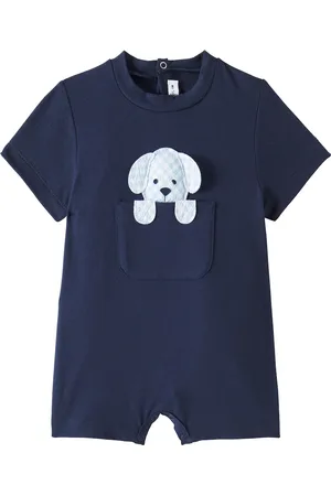Il gufo Baby appliquÃ© cotton-blend jersey playsuit