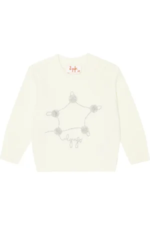 Il gufo Baby embroidered wool sweater