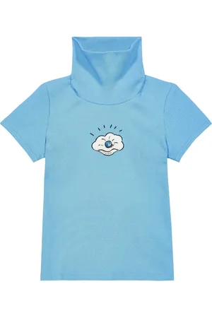 Mini Rodini Seashell cotton turtleneck T-shirt