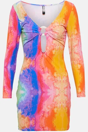 Reina Olga Duke printed cutout minidress