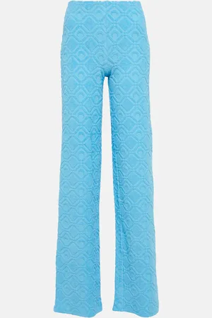 Marine Serre Moon Sponge jacquard wide-leg pants