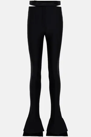 MUGLER Cutout scuba mid-rise flared pants