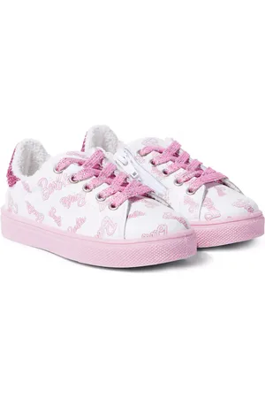 MONNALISA X BarbieÂ® embellished leather sneakers