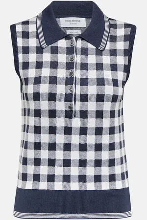 Thom Browne Gingham silk sweater vest