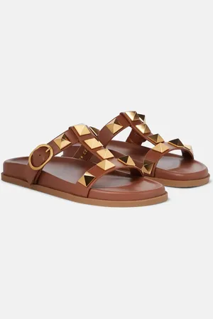 VALENTINO GARAVANI Roman Stud leather slides