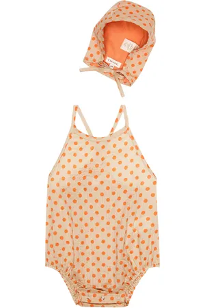 Caramel Baby Lavendula cotton playsuit and hat