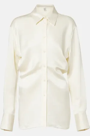 Totême Gathered satin shirt