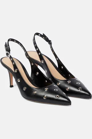 Gianvito Rossi Lydia studded leather slingback pumps
