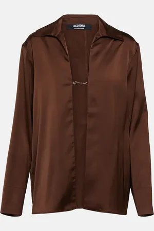Jacquemus Logo-charm satin shirt