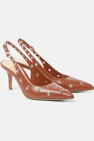 Gianvito Rossi Lydia 70 leather slingback sandals
