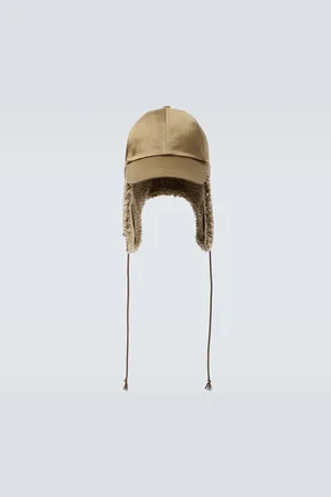 Burberry Faux-shearling trimmed cotton hat