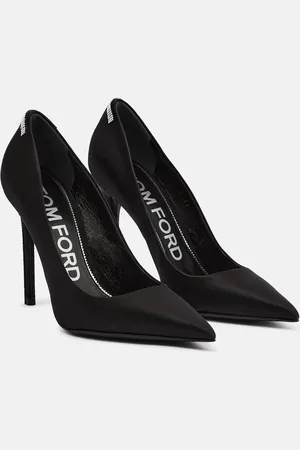 Tom Ford T crystal-embellished satin pumps