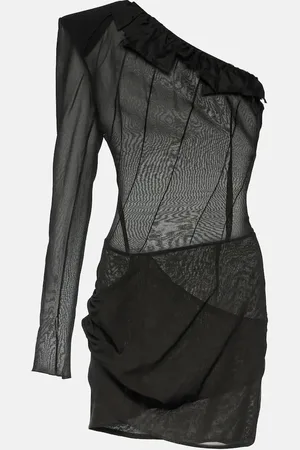 The Mannei Sofia one-shoulder silk-blend minidress