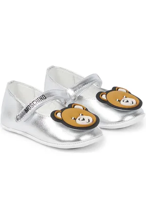 Moschino Baby metallic leather ballet flats